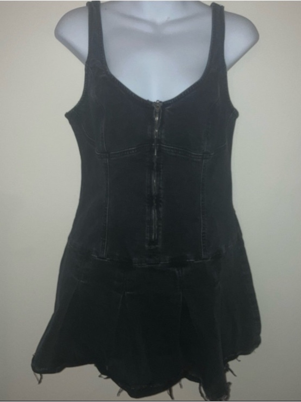 Black Denim Corset Dress - Picture 3 of 8